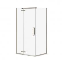 Maax Canada 139330-900-305-000 - Davana Rectangular 34 in. x 42 in. x 75 in. Pivot Corner Shower Door with Clear Glass in Brushed N