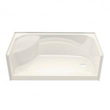 Maax Canada 148038-000-007 - Essence 59.875 in. x 30 in. x 20 in. Rectangular Alcove Shower Base with Center Drain in Biscuit