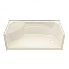 Maax Canada 145039-000-004 - SPS AFR 59.875 in. x 30 in. x 22.125 in. Rectangular Alcove Shower Base with Center Drain in Bone