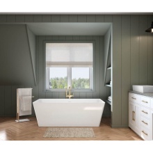 Maax Canada 107679-000-001-000 - Nota 67 x 31 Acrylic Freestanding Center Drain Bathtub in White with White Skirt