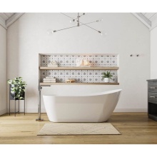 Maax Canada 107680-000-001-000 - Sinfoni 67 x 29 Acrylic Freestanding End Drain Bathtub in White with White Skirt