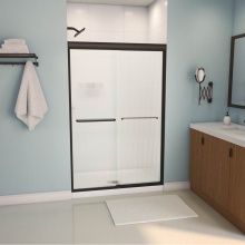 Maax Canada 139663-927-172-000 - Tonik 43-47 x 71 in. 6 mm Bypass Shower Door for Alcove Installation with Fluted Glass in Dark Bro