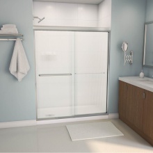 Maax Canada 139665-927-305-000 - Tonik 55-59 x 71 in. 6 mm Bypass Shower Door for Alcove Installation with Fluted Glass in Brushed