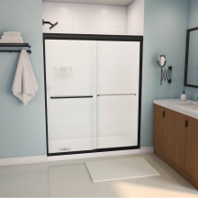 Maax Canada 139665-927-340-000 - Tonik 55-59 x 71 in. 6 mm Bypass Shower Door for Alcove Installation with Fluted Glass in Matte Bl