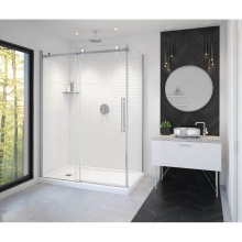 Maax Canada 138470-900-280-000 - Vela 56.5-59 x 78.75 in. 8mm Sliding Shower Door for Alcove Installation with Clear glass in Chrom