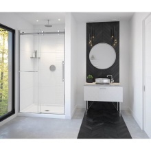 Maax Canada 138465-900-280-000 - Vela 44.5-47 x 78.75 in. 8mm Sliding Shower Door with Towel Bar for Alcove Installation with Clear