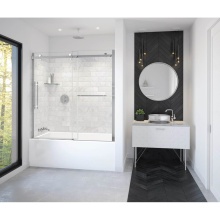 Maax Canada 138485-900-280-000 - Vela 56.5-59 x 59 in. 8 mm Sliding Tub Door with Towel Bar for Alcove Installation with Clear glas