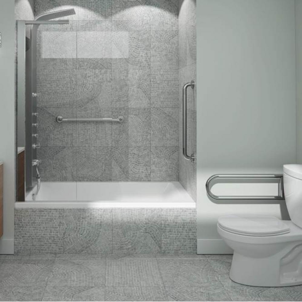 ASTICA bathtub 30x60 AFR with Tiling Flange, Left drain, White ASTI3060 BG AFR