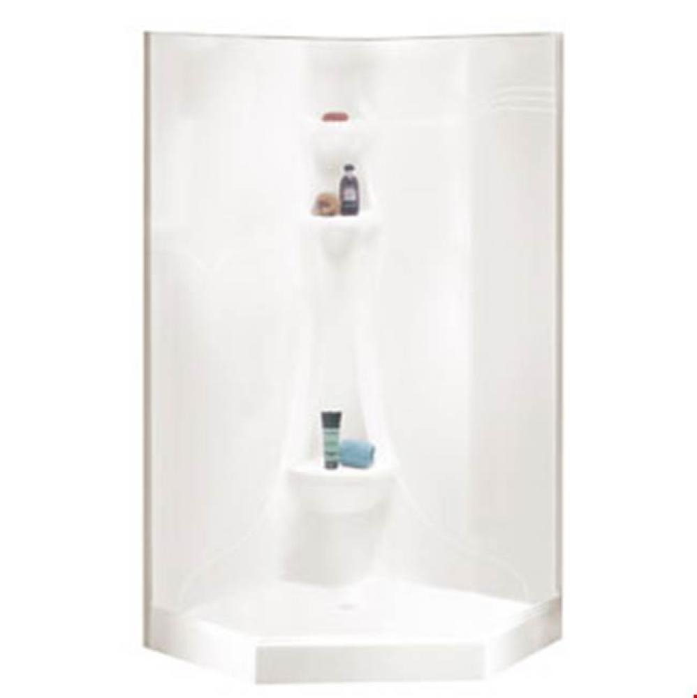 Saturne shower 38x38 1 Piece, Neo-angle, White SA38