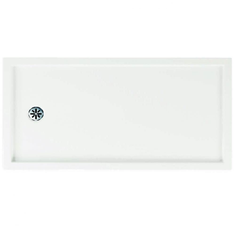 ZEN Leak-barrier shower base 30x60, Right Drain, with tiling flange 3 sides, 60'' Openin