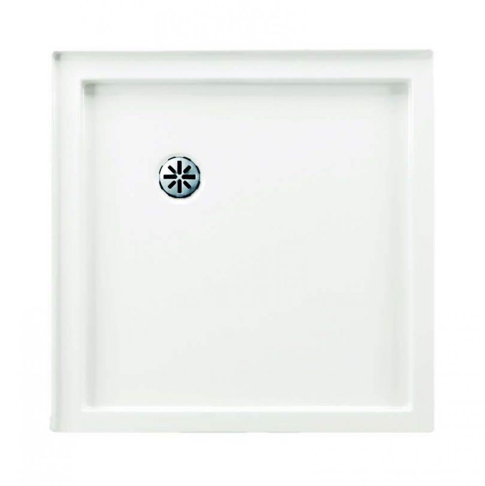 ZEN Leak-barrier shower base 36x36, with Tiling flange (2 sides), White BASEZEN3636 AF 2B