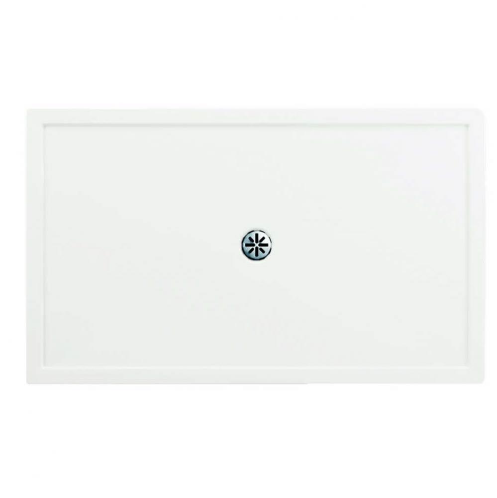 ZEN Leak-barrier shower base 36X60, Central Drain, with tiling flange 3 sides, 60'' Open