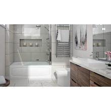 Neptune Entrepreneur Canada 220188-IFS-R-130-001 - Juna 3260 IFS Acrylic Alcove Right-Hand Drain Whirlpool Bathtub in White
