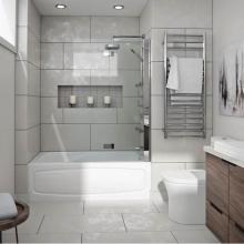 Neptune Entrepreneur Canada E15.20522.500030.10 - JUNA bathtub 32x66 AFR with Tiling Flange and Skirt, Right drain, Whirlpool, White JUNA3266 BJD AF