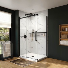 Neptune Entrepreneur Canada 220297-900-340-000 - Axion 48 x 36 x 78 3/4 in. 8mm Sliding Shower Door with Towel Bar for Corner Installation with Cle