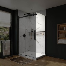 Neptune Entrepreneur Canada 220292-900-340-000 - Axion Return Panel for 32 in. Base with Clear glass in Matte Black