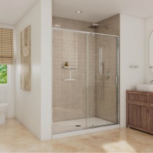 Neptune Entrepreneur Canada 220337-900-084-000 - Belaya 56-60 x 72 in. 6mm Pivot Shower Door for Alcove Installation with Clear Glass in Chrome