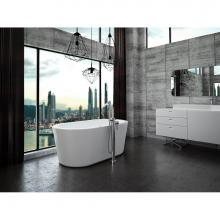 Neptune Rouge Canada 16.21822.0600.10 - Freestanding One Piece Amaze 32X66, Oval, Chrome Drain, White