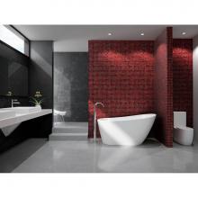 Neptune Rouge Canada 15.20012.000015.10 - Freestanding One Piece Malaga 32X60, Rouge-Air, Chrome Drain, White