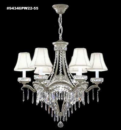 Dynasty Cast Brass 6 Arm Chandelier