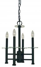 Framburg 5444 Mblack - 4-Lighting Matte Black Metropolitan Mini-Chandelier