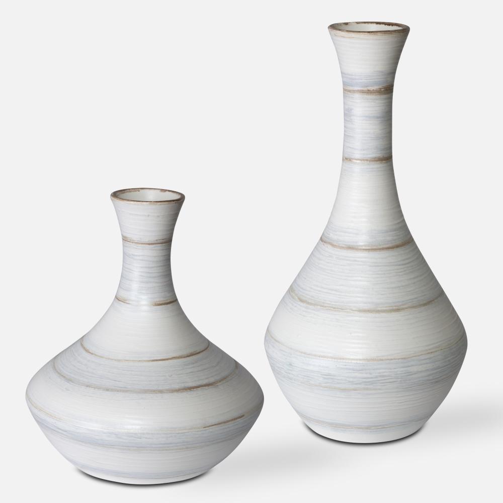 Uttermost Potter Fluted Striped Vases, S/2