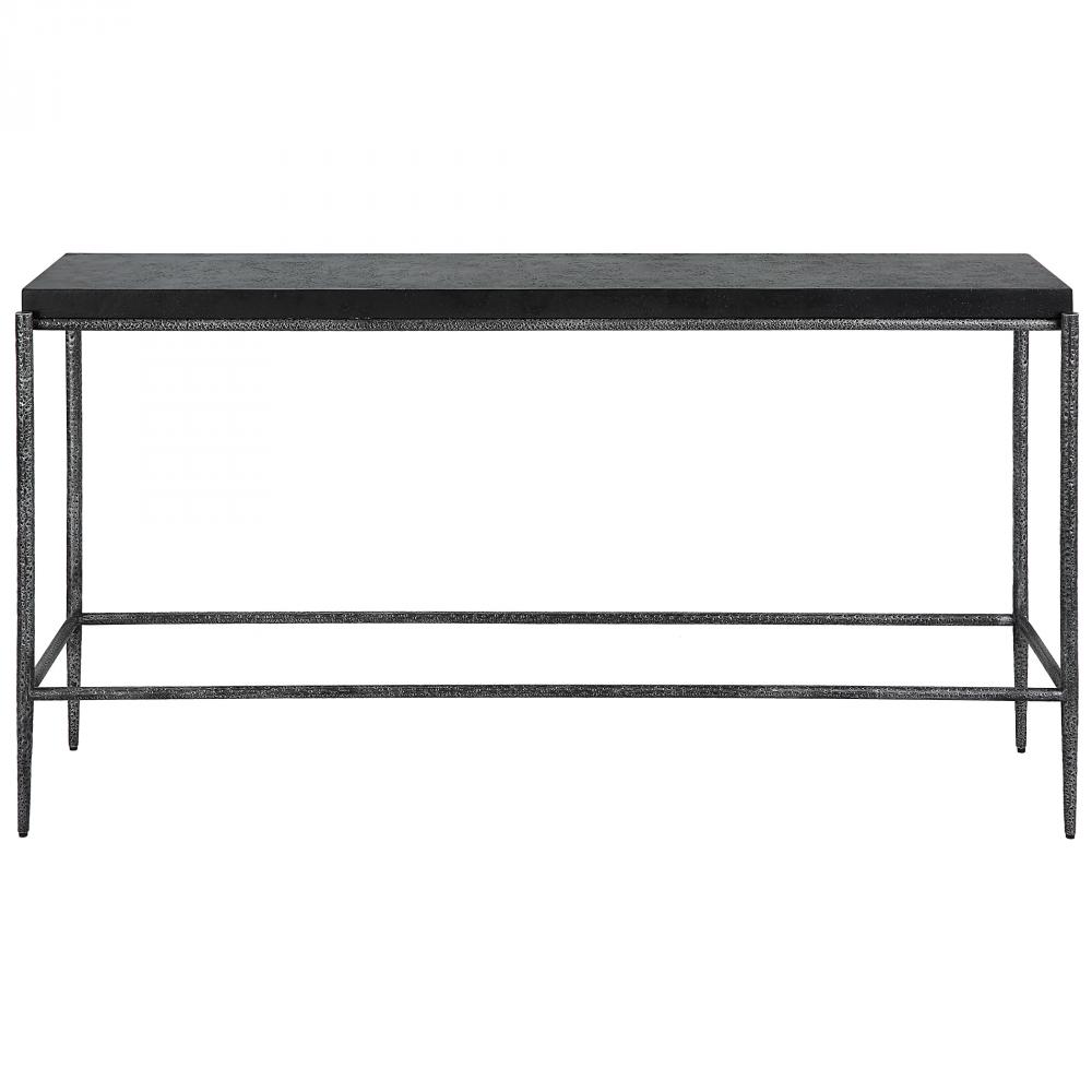 Uttermost Crescendo Black Concrete Console Table