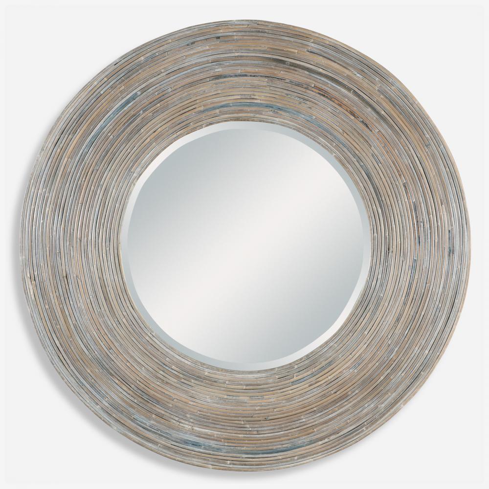 Vortex White Washed Round Mirror