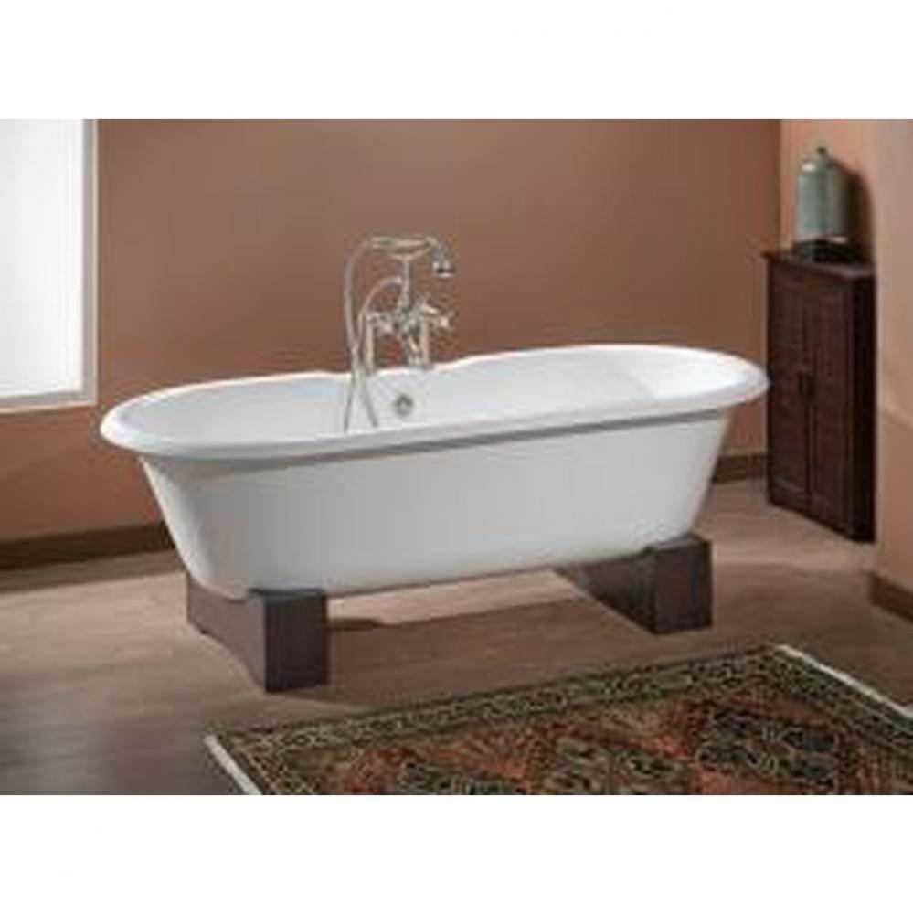 Regal Tub, 68'', White In, Custom Out, 6'' Drill, Polished Brass Feet