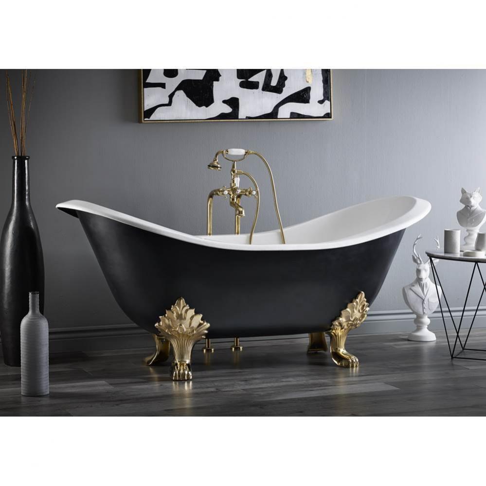 REGENCY Cast Iron Bathtub with Lion Feet and Faucet Holes