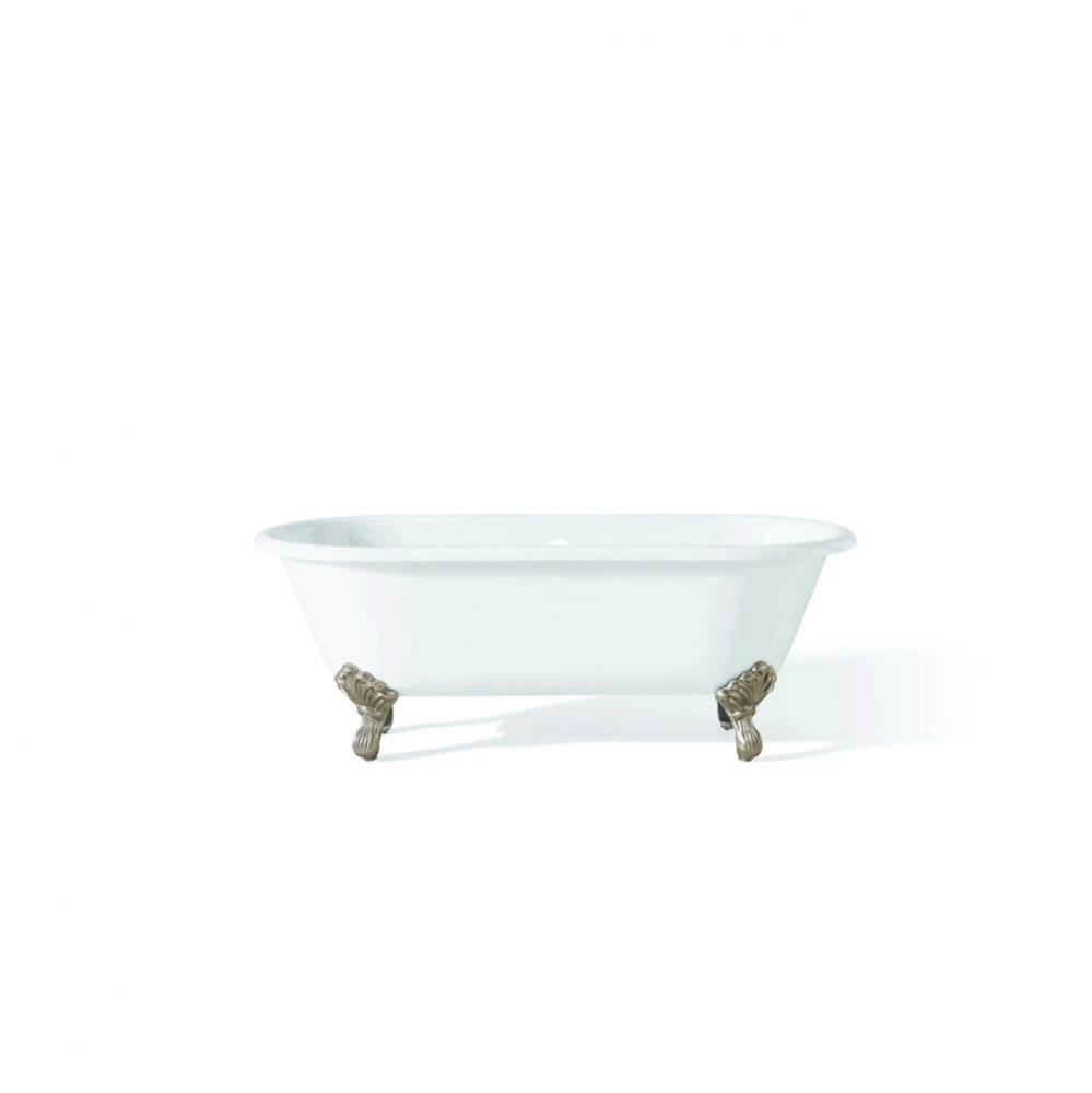 Regal Tub, 68'', White, Flat, Brushed Nickel Feet