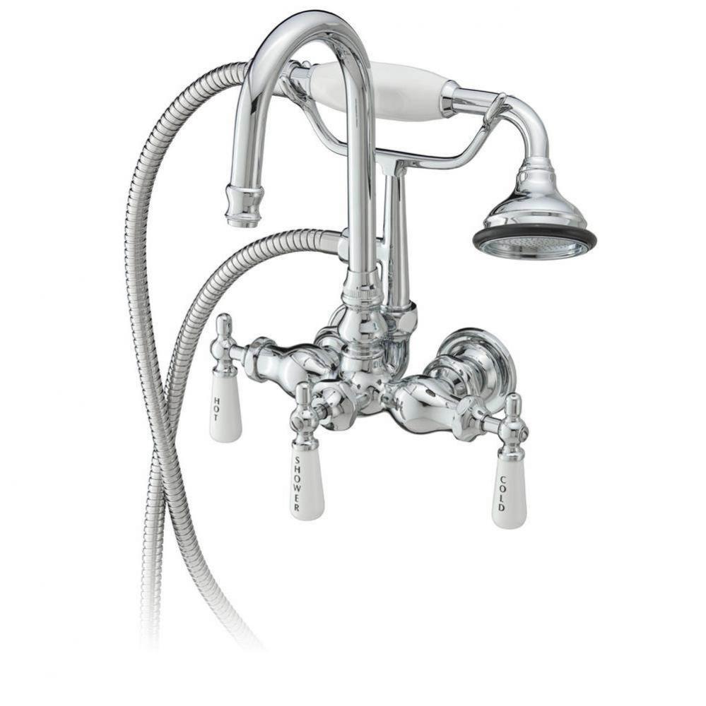 3-3/8'' Gooseneck Tub Filler W/ Hand Shower, Antique Bronze