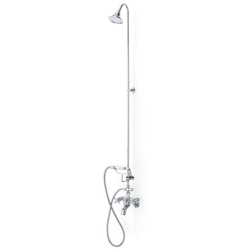 5100 SERIES Tub Filler with Hand Shower and Overhead Shower - Cross Handles