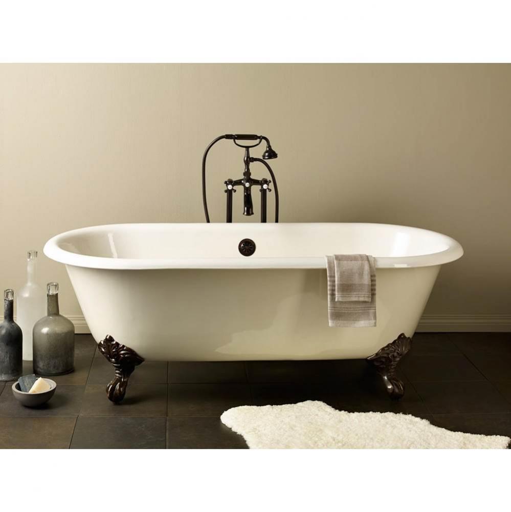 Regal Tub, 68'', Biscuit, 7'' Drill, Brushed Nickel Feet