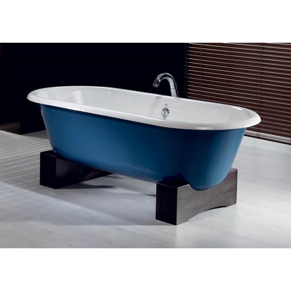 Regal Tub, 61'', White In, Custom Out, 8'' Drill, Dark Beech Base