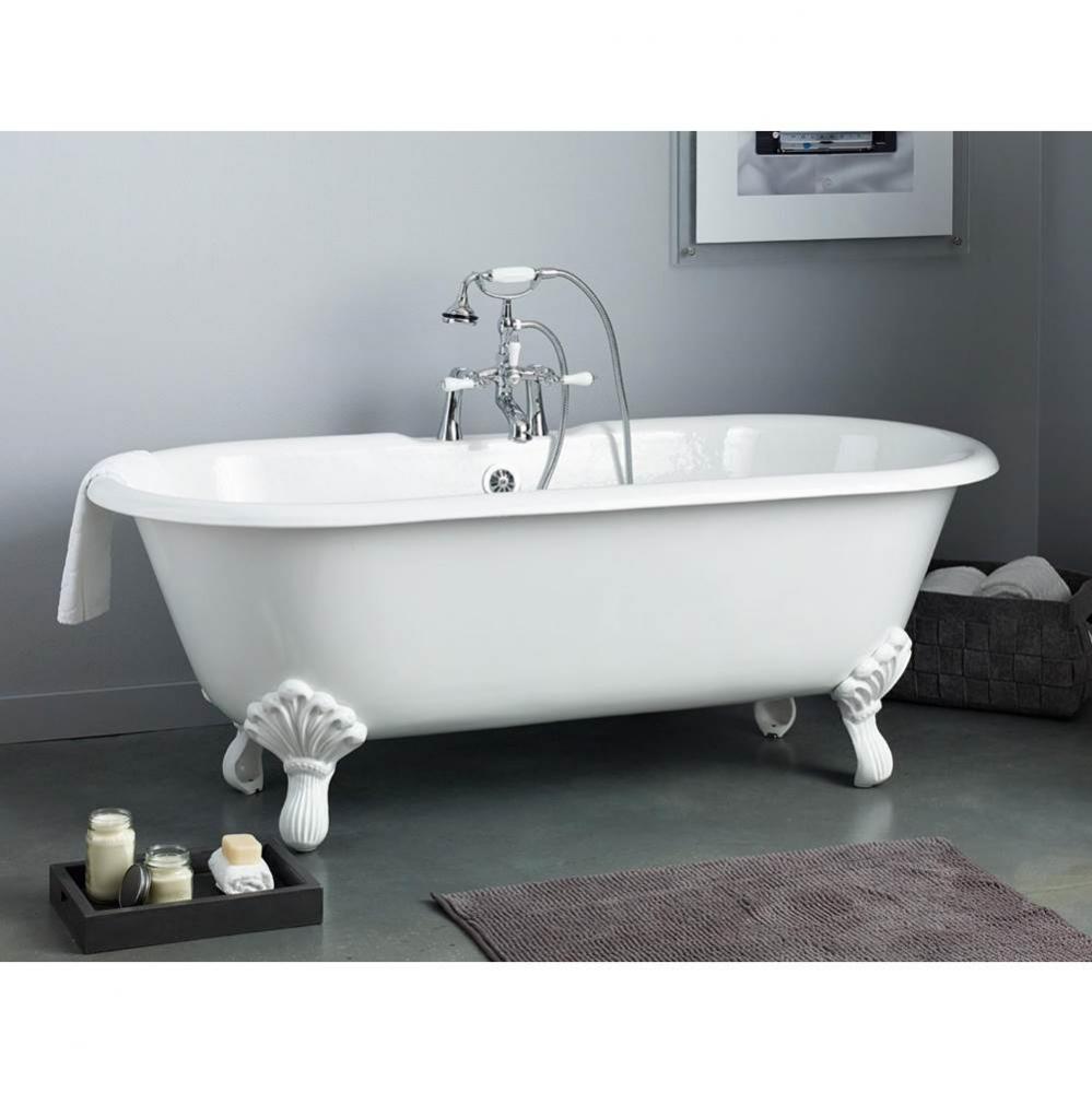 Regal Tub, 68'', Biscuit, 7'' Drill, Polished Nickel Shaughnessy Feet