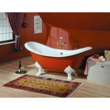 Cheviot Products Canada 2114-WC-8-CH - REGENCY Cast Iron Bathtub with Lion Feet and Faucet Holes