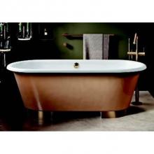 Cheviot Products Canada 2179-WC-CH - Cambridge Tub, White In, Custom Out, Chrome Feet