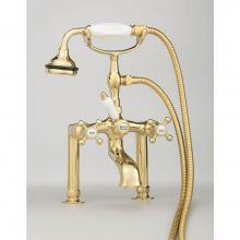 Cheviot Products Canada 5112-CH - 5100 SERIES Extra-Tall Deck-Mount Tub Filler - Cross Handles - Porcelain Accents