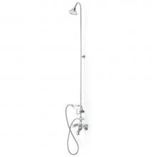 Cheviot Products Canada 5160-CH - 5100 SERIES Tub Filler with Hand Shower and Overhead Shower - Cross Handles