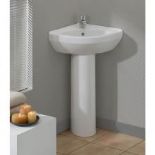 Cheviot Products Canada 944-WH-1 - PETITE Corner Pedestal Sink