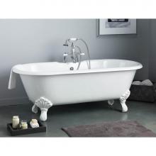 Cheviot Products Canada 2170-BB-6-PB - Regal Tub, 68'', Biscuit, 6'' Drill, Polished Brass Shaughnessy Feet