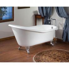 Cheviot Products Canada 2159-WW-8-BN - SLIPPER Cast Iron Bathtub with Faucet Holes