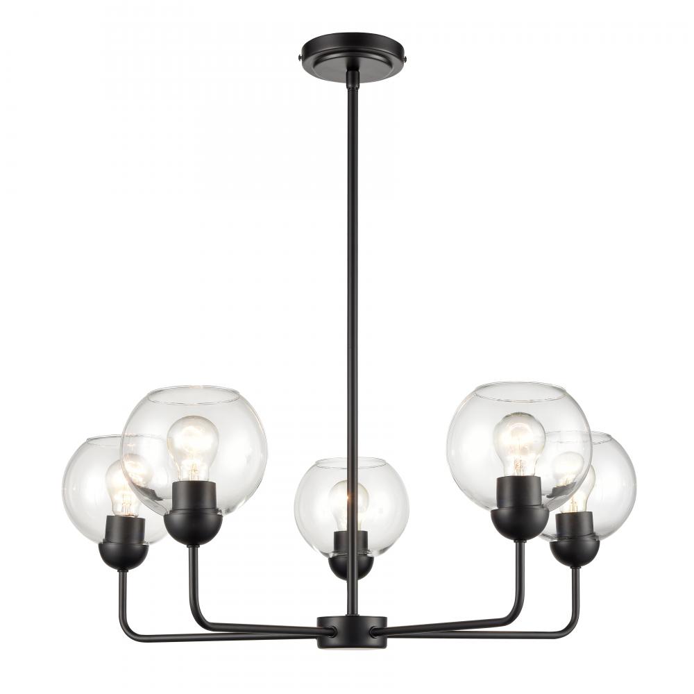 Boman 28'' Wide 5-Light Chandelier - Matte Black