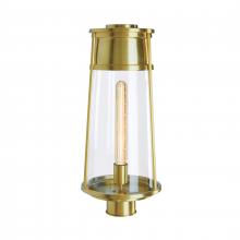 ELK Home 1247-SB-CL - Cone 19.75'' High 1-Light Outdoor Post Light - Satin Brass