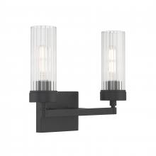 ELK Home 2612-MB-CL - Lida 14'' Wide 2-Light Vanity Light - Matte Black