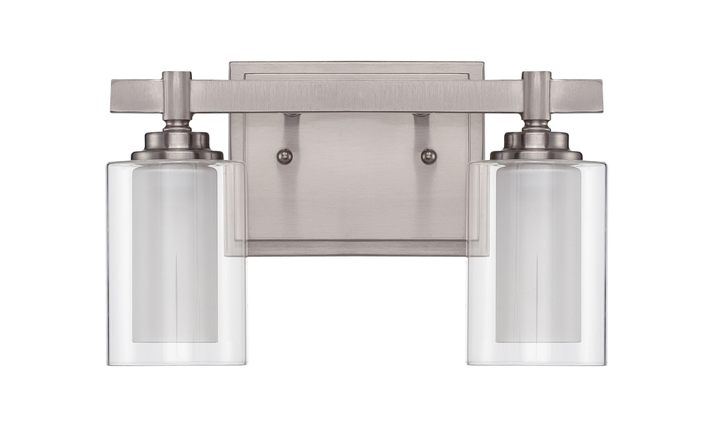 Celeste 2 Light Vanity in Brushed Polished Nickel