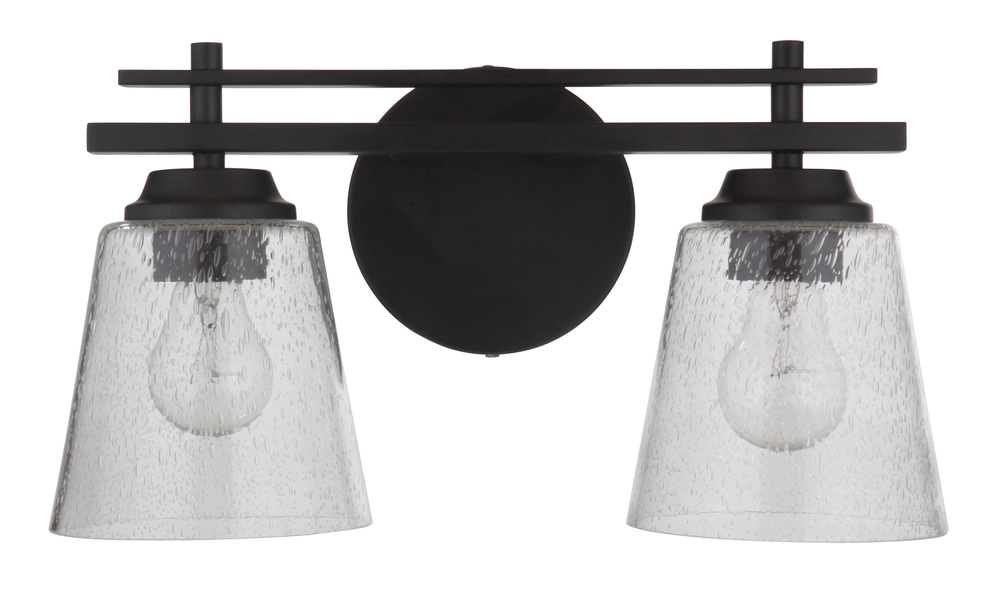 Drake 2 Light Vanity in Flat Black