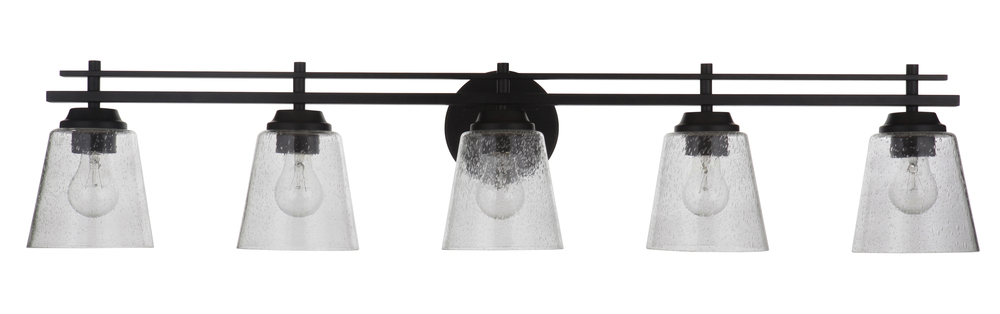 Drake 5 Light Vanity in Flat Black