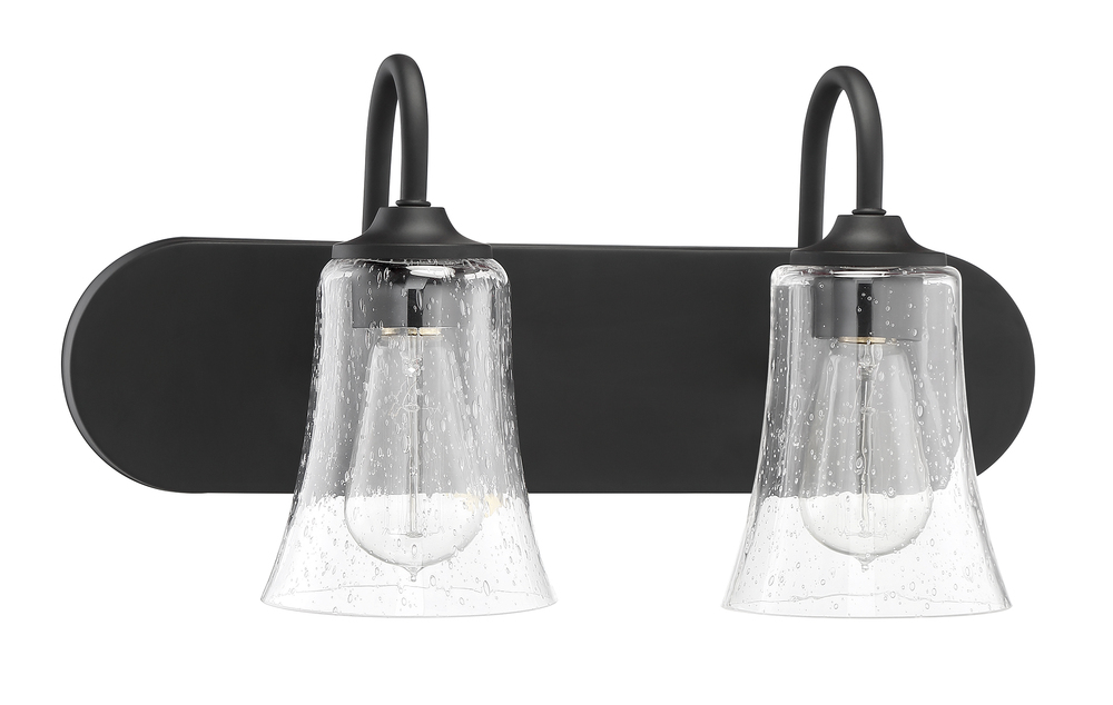 Gwyneth 2 Light Vanity in Flat Black